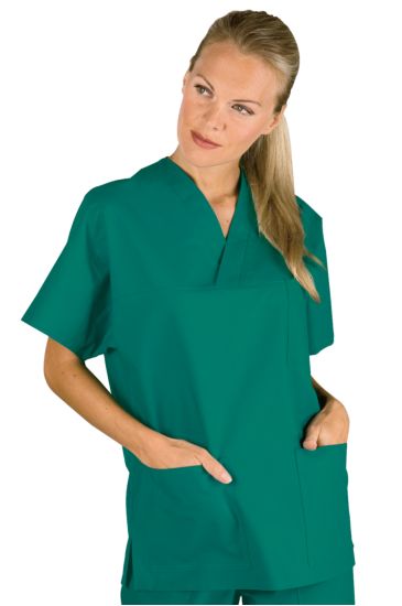 CASACCA COLLO A V VERDE CHIRURGIA UNISEX OEKO-TEX&reg; STANDARD 100 CERTIF N. 25CX00077 CL II CENTROCOT Verde Isacco