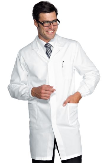 CAMICE UOMO BIANCO CM 100 BOTT.A PRESSIONE OEKO-TEX&reg; STANDARD 100 CERTIF N. 25CX00077 CL II CENTROCOT Bianco Isacco